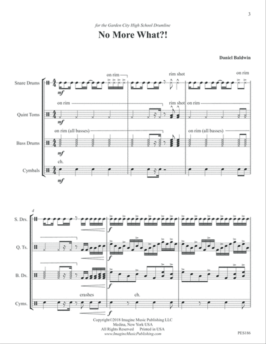 No More What?! No More What?! Percussion scores gallery preview page 3