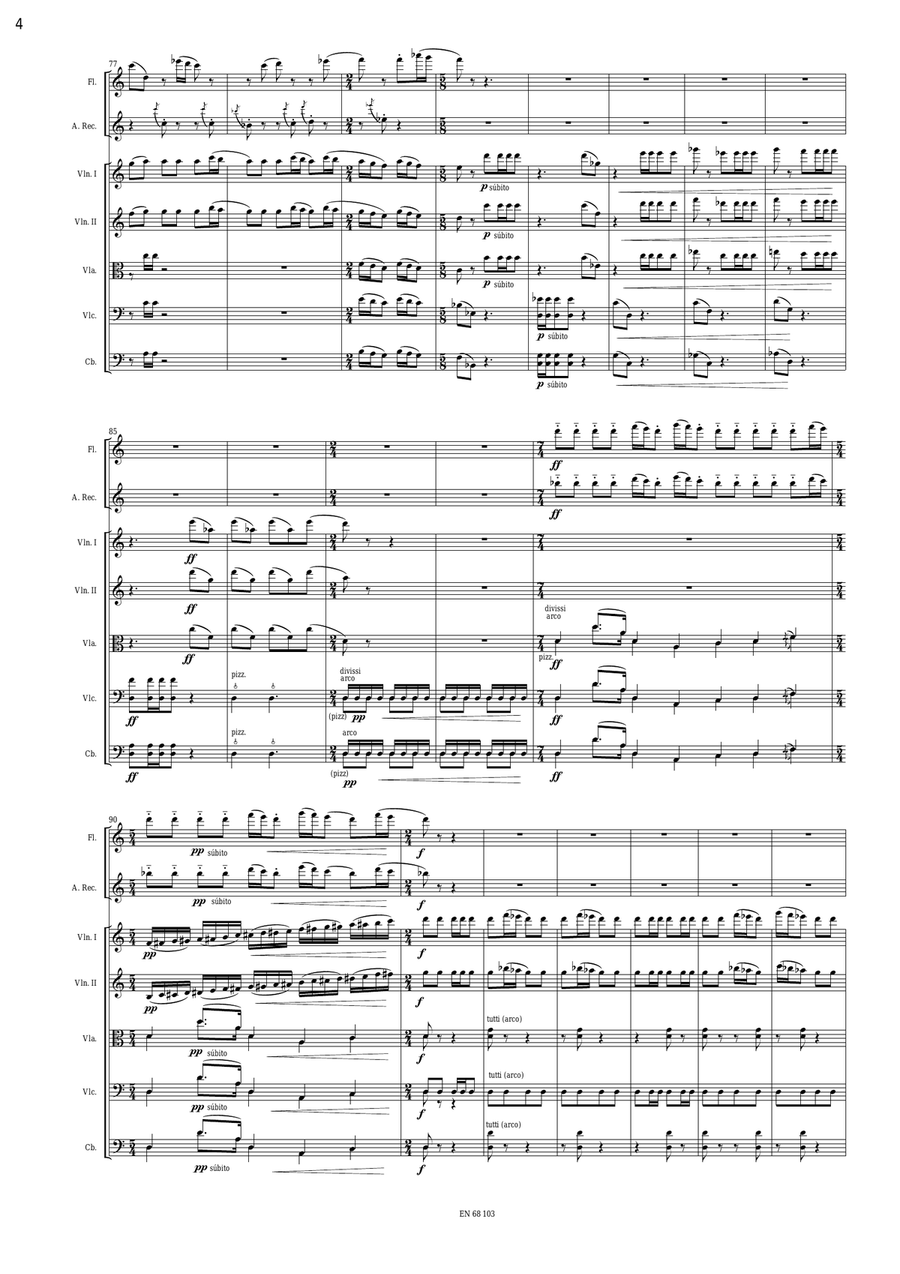Concierto para Flauta Dulce Contralto, Flauta Traversa y Cuerdas / Concerto for Alto Recorder, Flute String Orchestra scores gallery preview page 6