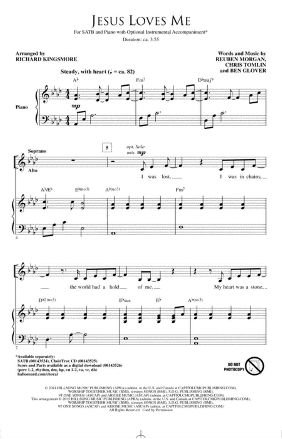 Jesus Loves Me Jesus Loves Me 4-Part scores gallery preview page 1