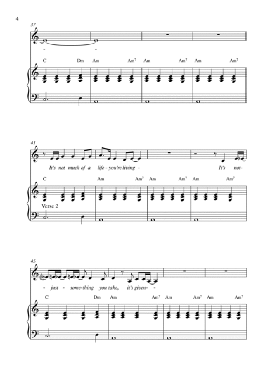 Stay Piano Solo scores gallery preview page 4