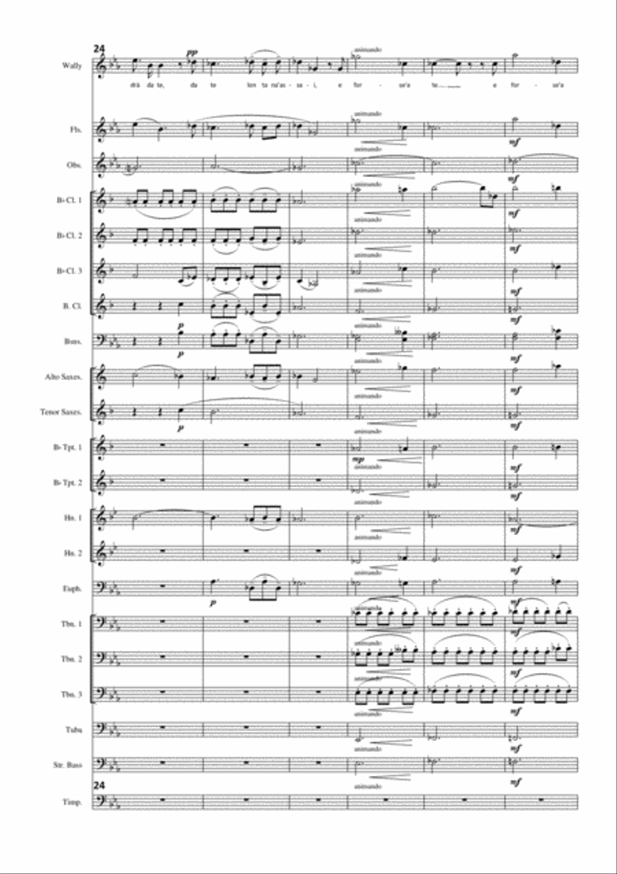Ebben? Ne andrò lontana from 'La Wally' arranged for voice and concert band Concert Band scores gallery preview page 5