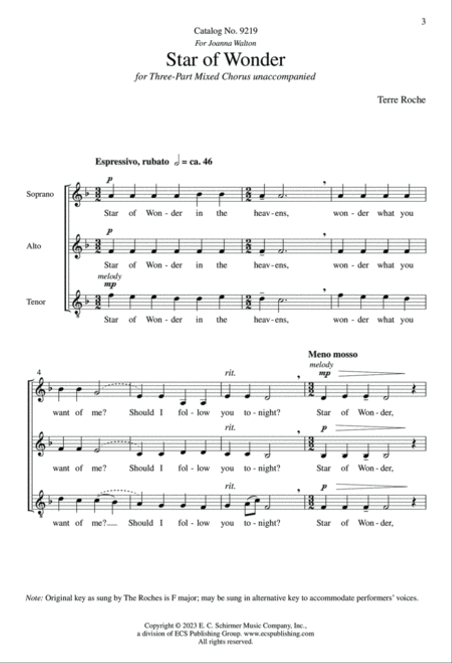 Star of Wonder 3-Part scores gallery preview page 3