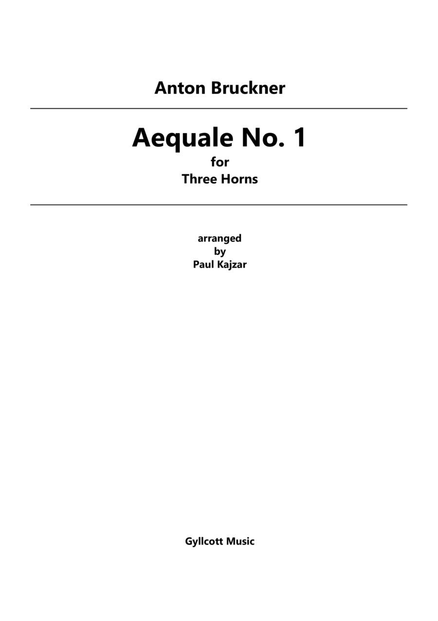 Aequale No. 1 (Three Horns) Brass Ensemble scores gallery preview page 1