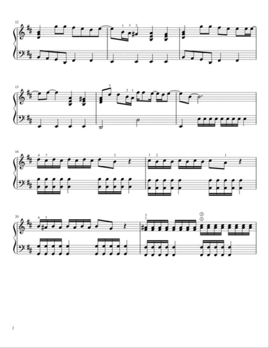 Moonage Daydream Piano Solo scores gallery preview page 2