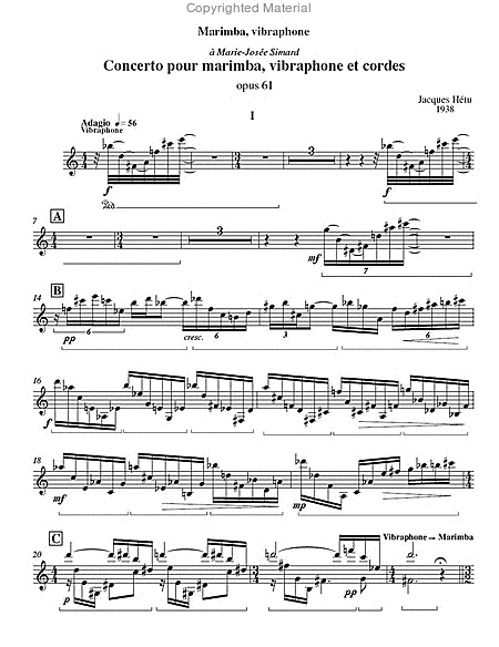 Concerto for marimba op. 61 (pno red)
