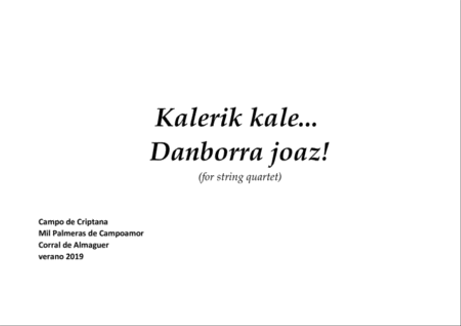 Kalerik kale... danborra joaz! String Quartet scores gallery preview page 1
