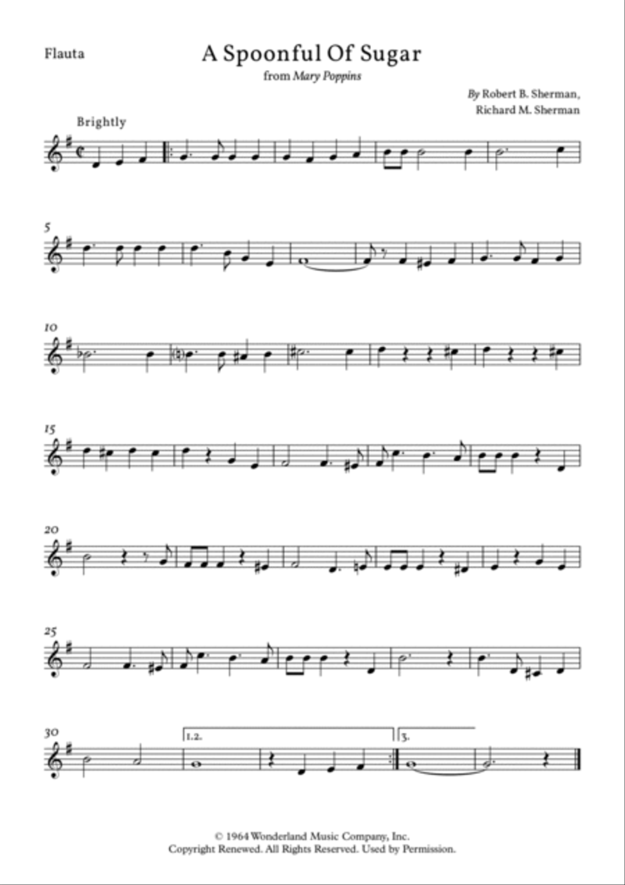 A Spoonful Of Sugar Flute Solo scores gallery preview page 2