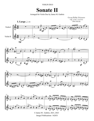 Telemann: Sonata Op. 2 No. 2 for Violin Duo