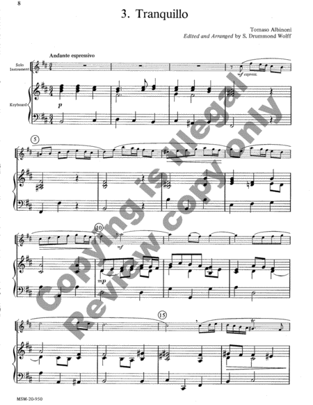 Baroque Music for Solo Instrument & Keyboard, Set, I