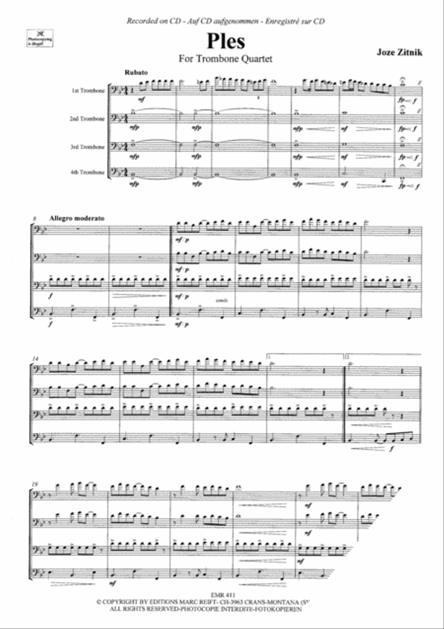 Ples Ples Trombone Quartet scores gallery preview page 4
