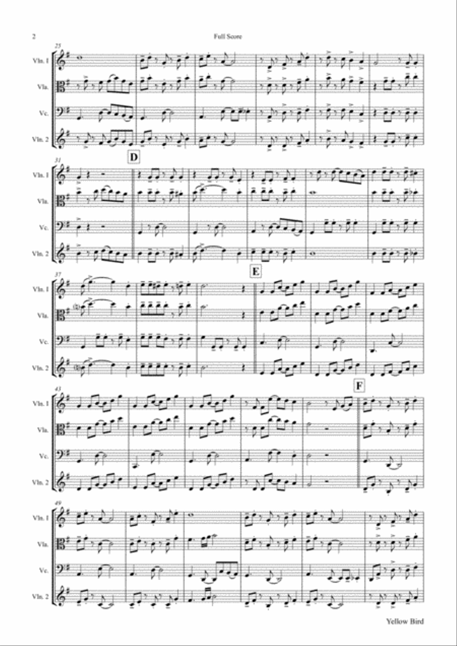 Yellow Bird - Haitian Folk Song - Calypso - String Trio String Trio scores gallery preview page 2