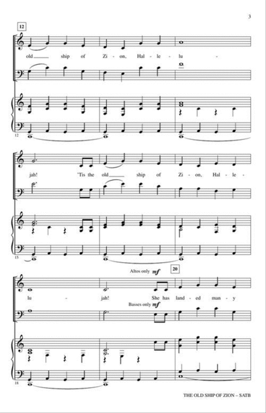 The Old Ship of Zion 4-Part scores gallery preview page 4