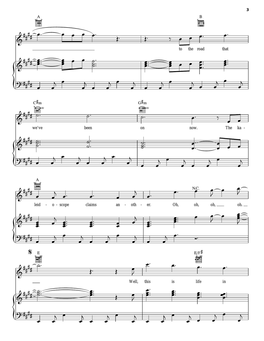 Life In Color Piano, Vocal, Guitar scores gallery preview page 3
