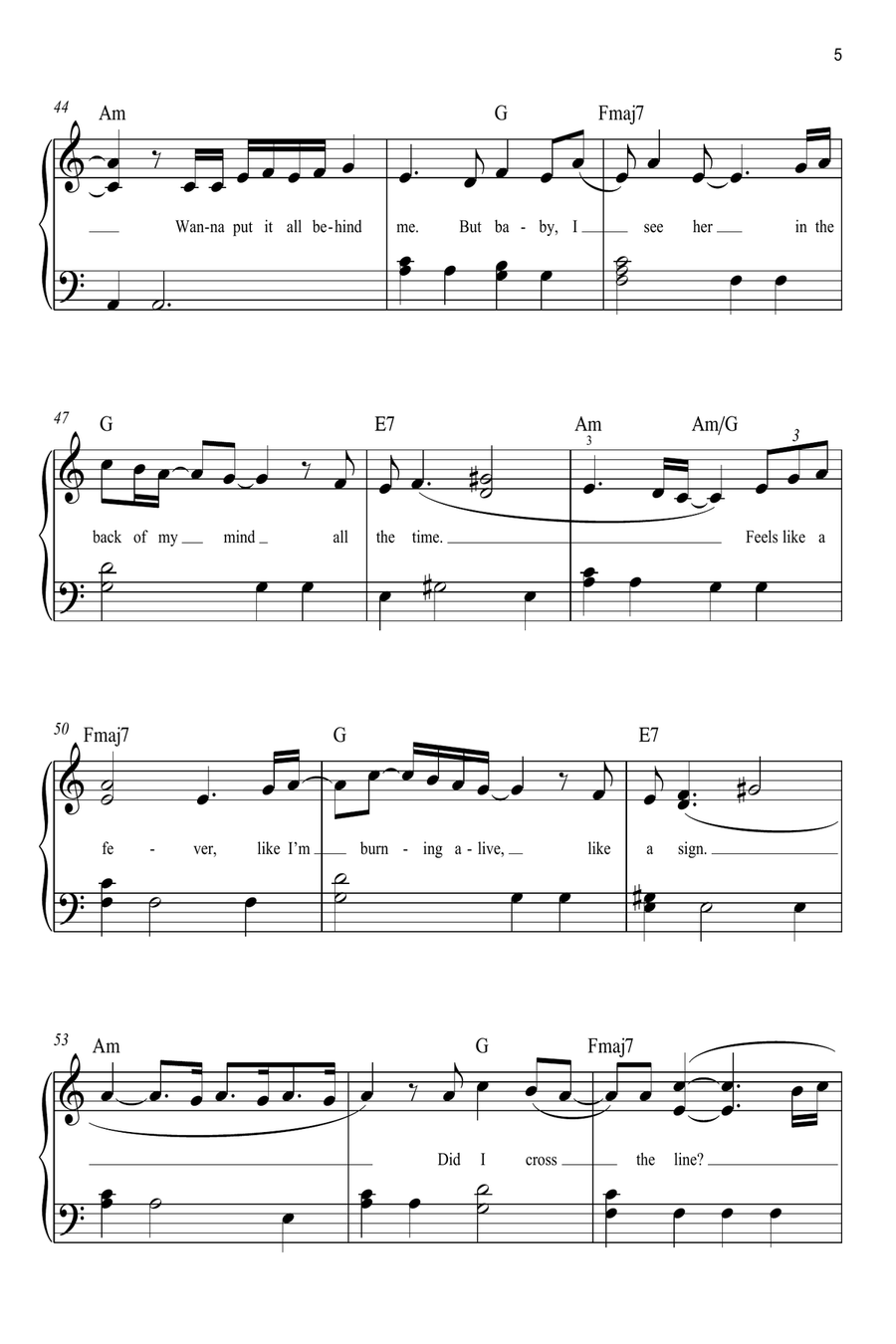 WILDFLOWER Easy Piano scores gallery preview page 5