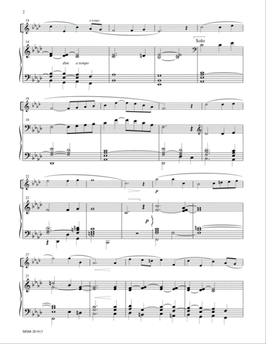 Meditation for Solo Instrument and Organ Violin scores gallery preview page 2