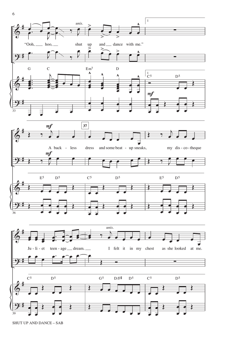 Shut Up And Dance (arr. Mac Huff) 3-Part scores gallery preview page 5