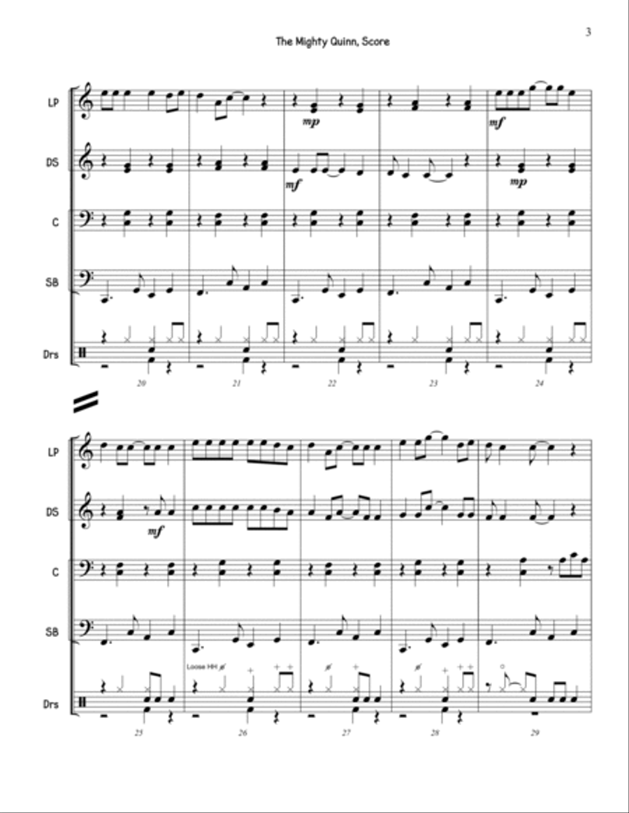 The Mighty Quinn Percussion Ensemble scores gallery preview page 5