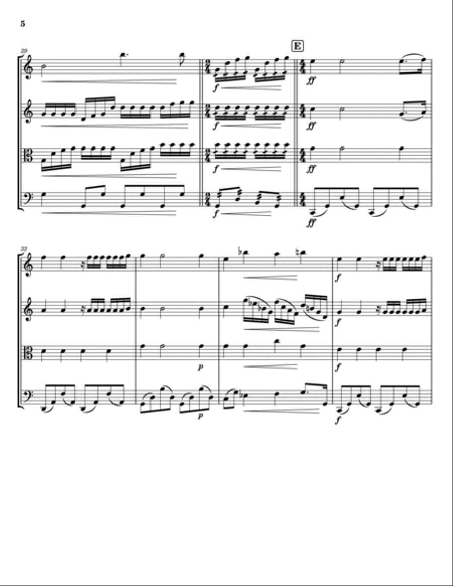 Ballade Pour Adeline String Quartet scores gallery preview page 5
