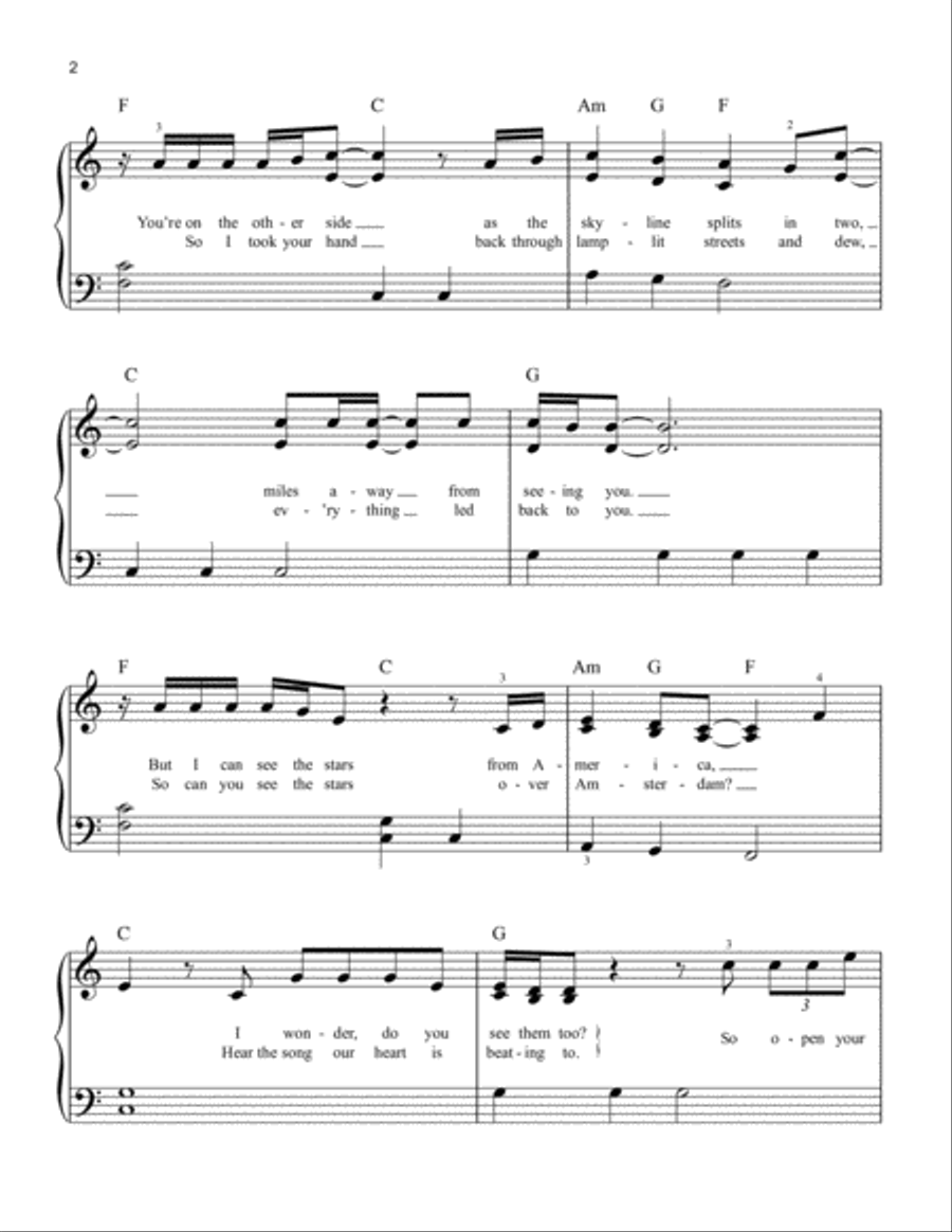 All Of The Stars Easy Piano scores gallery preview page 2