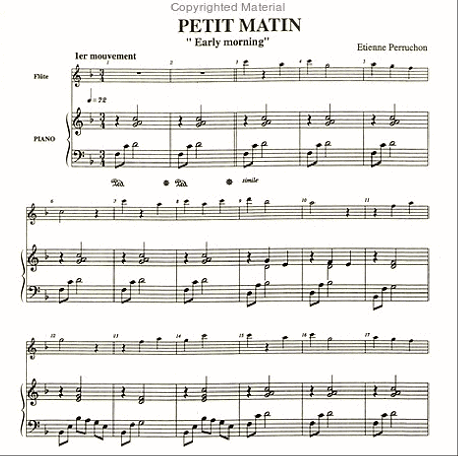 Petit matin, pour flûte Piano Accompaniment scores gallery preview page 2