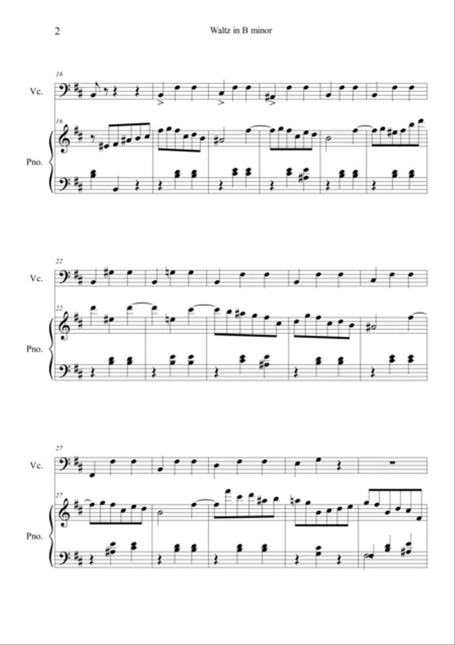 Waltz No.10 in B Minor Op.69, No.2 Piano scores gallery preview page 2