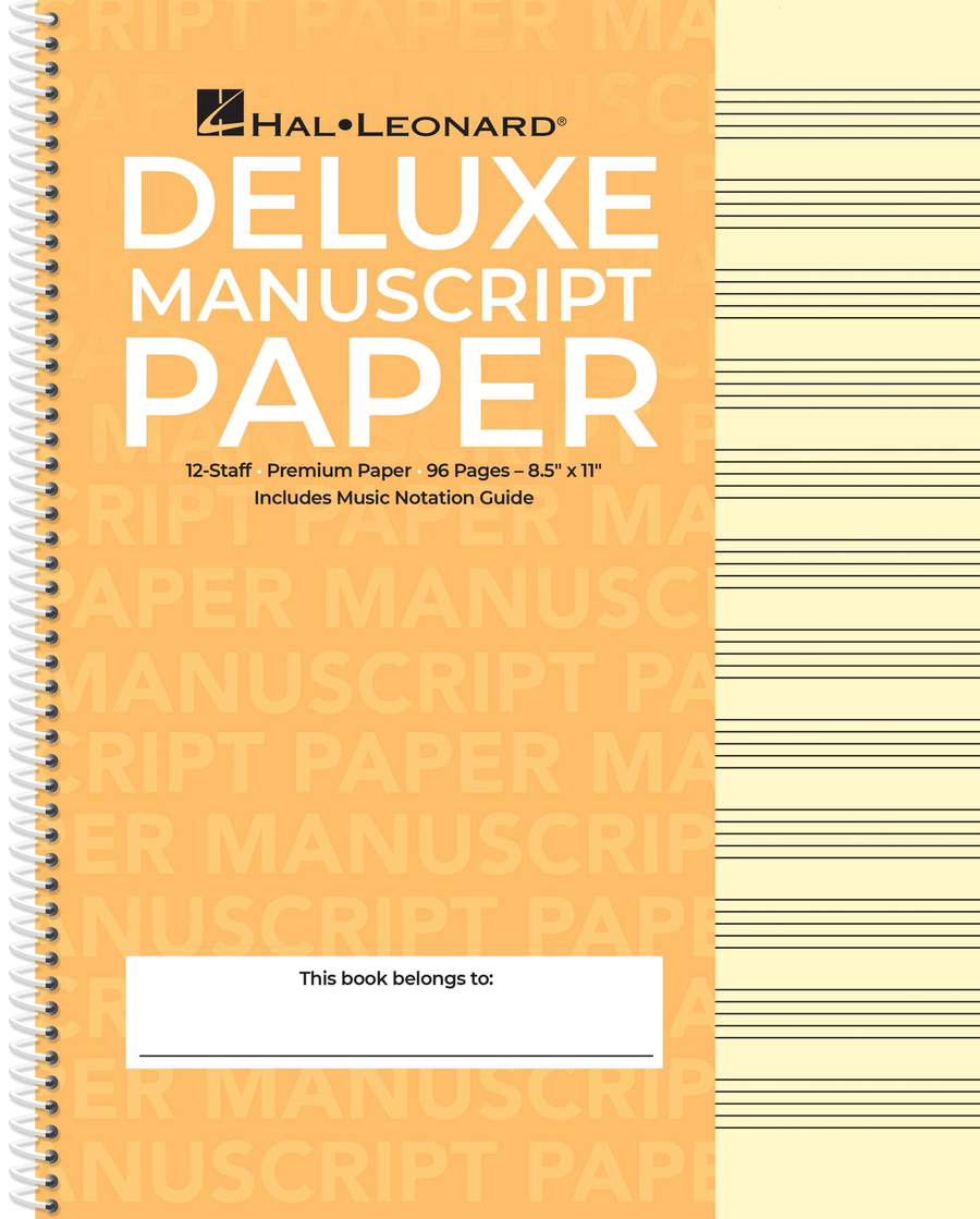 Deluxe Wirebound Super Premium Manuscript Paper (Gold Cover) Staff Paper scores gallery preview page 1