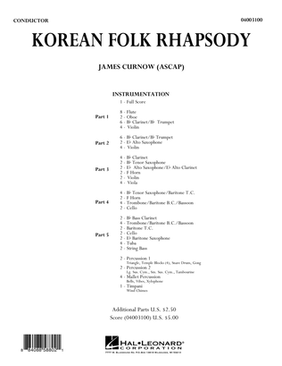 Book cover for Korean Folk Rhapsody - Full Score