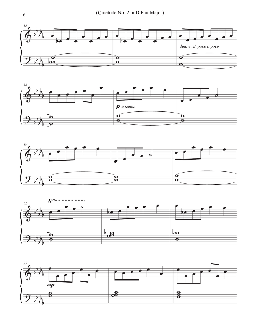 Quietudes for Piano Piano Method scores gallery preview page 6
