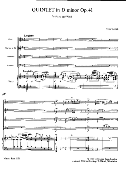 Quintet in D minor Op. 41