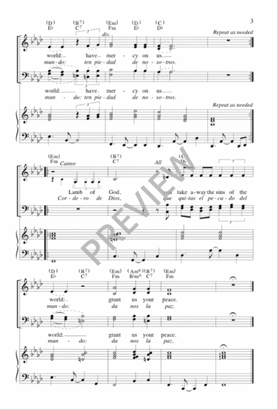 I Am the Bread of Life / Yo Soy el Pan de Vida 4-Part scores gallery preview page 2