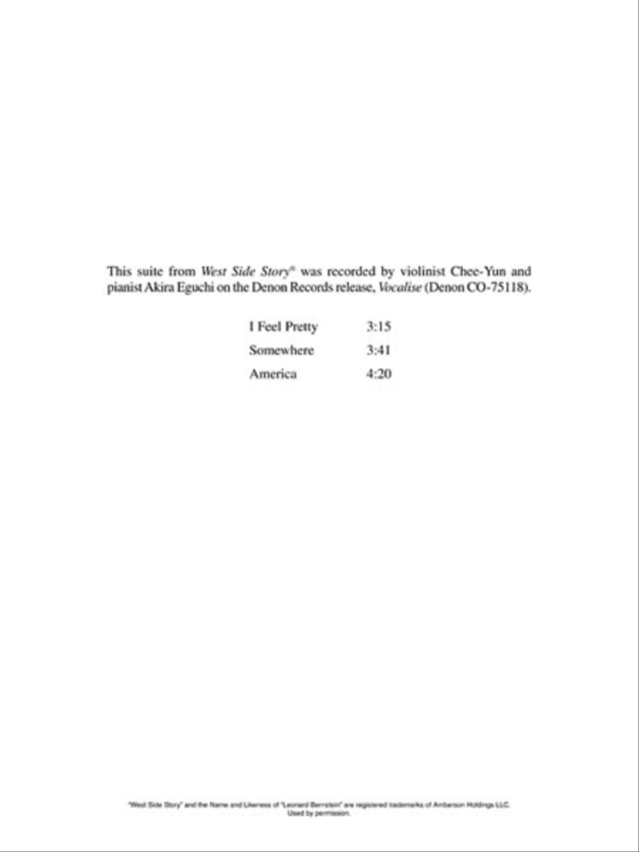 West Side Story Suite West Side Story Suite Violin Solo scores gallery preview page 4