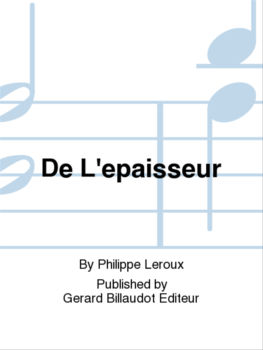 De L'Epaisseur De L'Epaisseur Cello scores gallery preview page 1