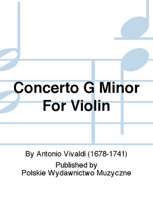 Book cover for Concerto G Minor For Violin
