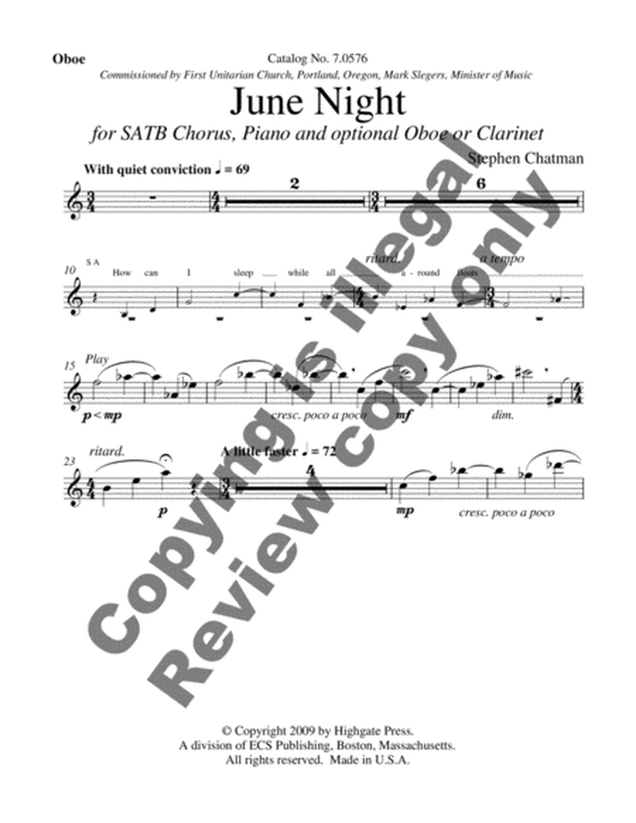 June Night (Oboe/Clarinet Part)
