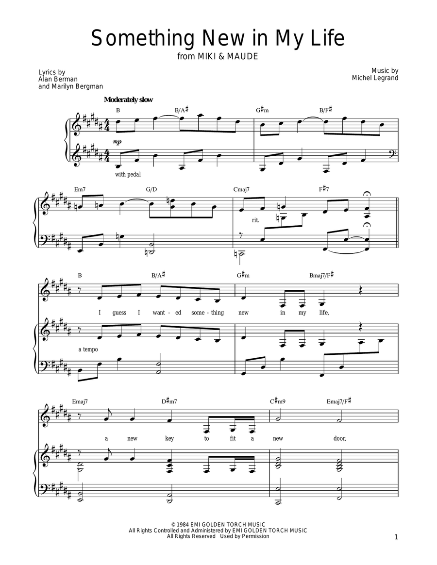 Something New In My Life Piano, Vocal, Guitar scores gallery preview page 1
