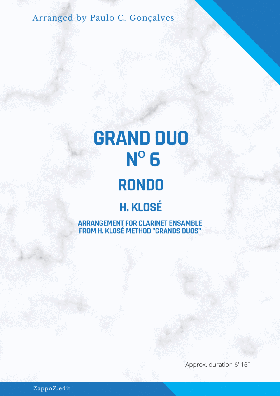 GRAND DUO Nº 6 RONDO - H. KLOSÉ Clarinet Solo scores gallery preview page 1