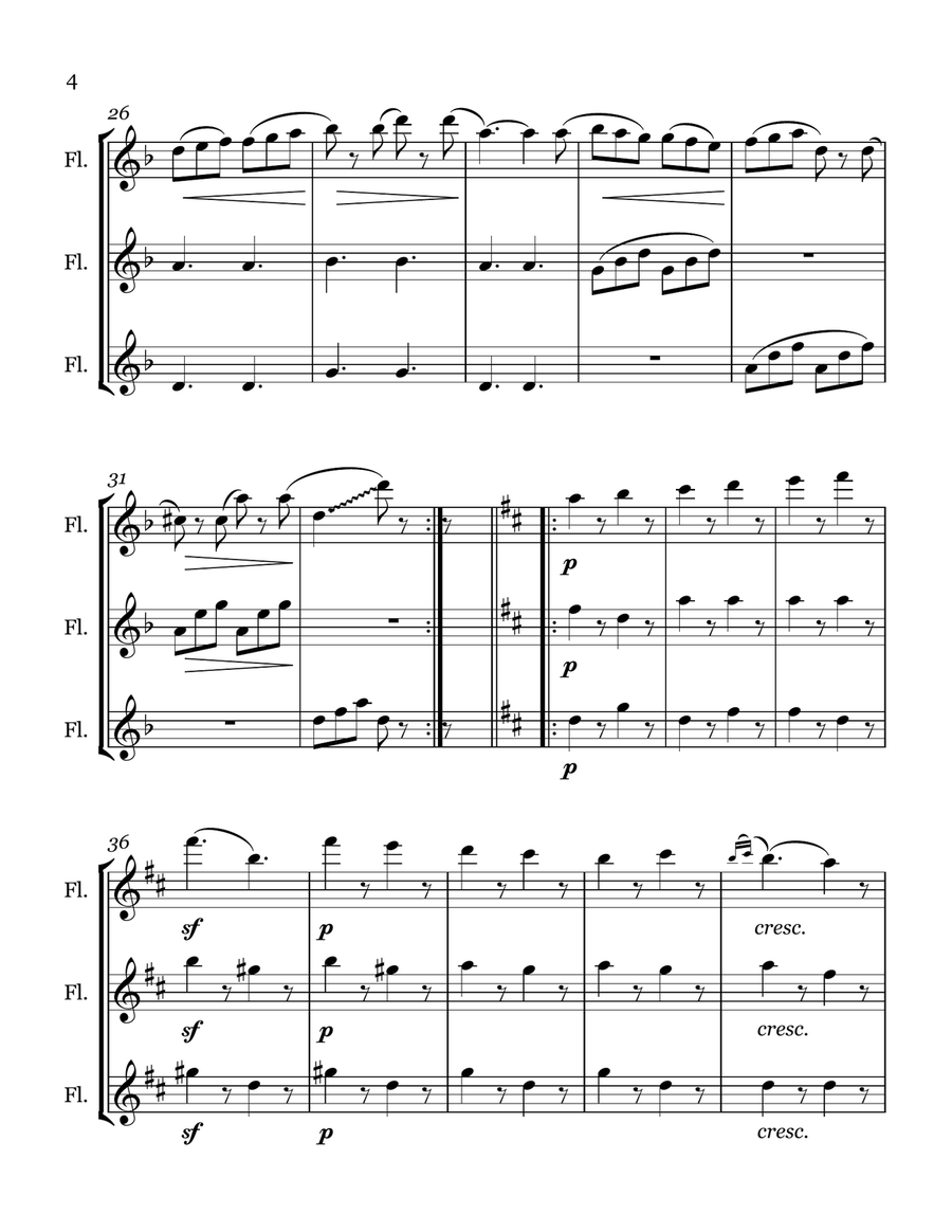 Le Tarantelle for Flute Trio Flute Trio scores gallery preview page 4