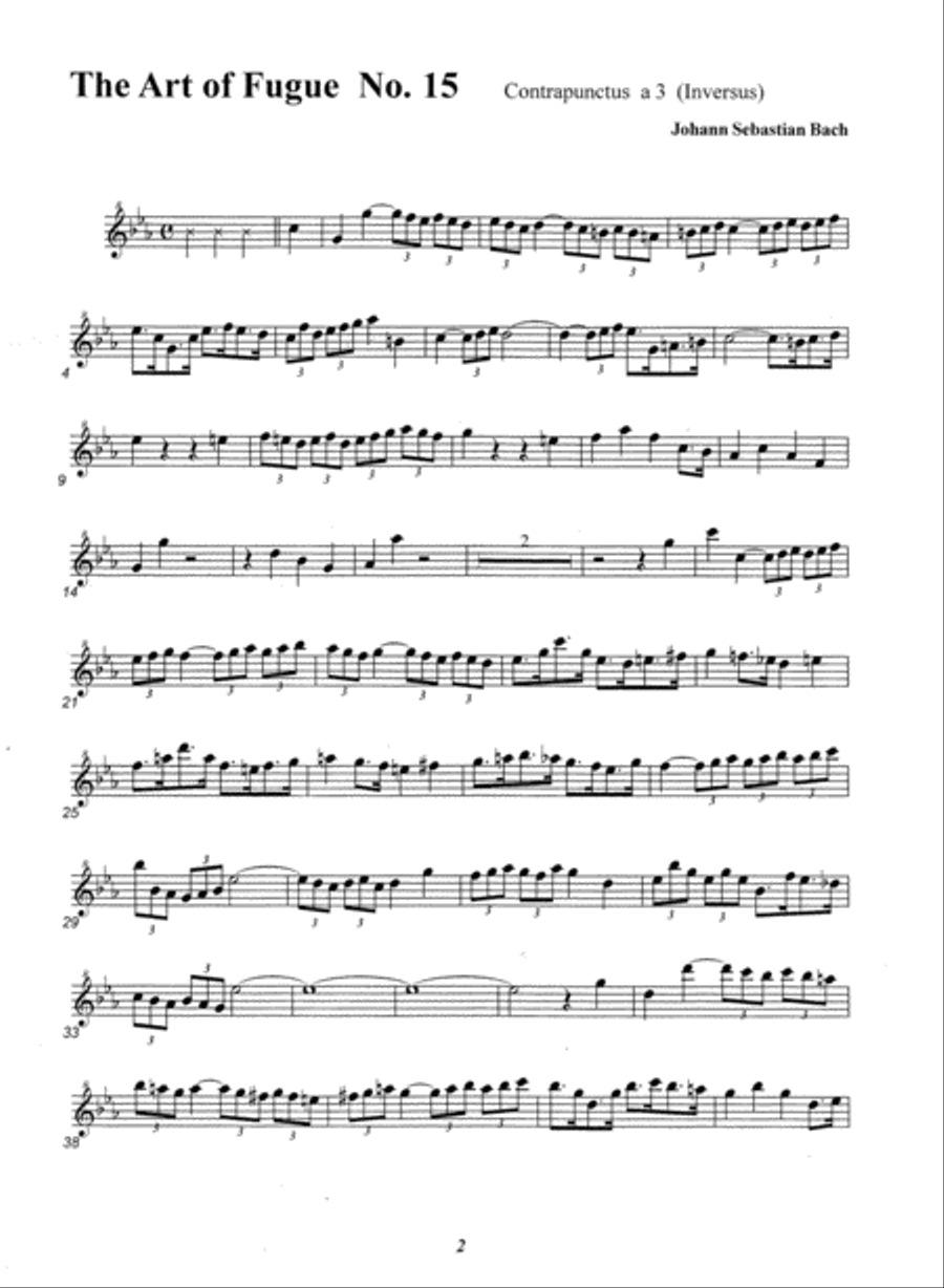 The Art of Fugue, No. 15 SAB scores gallery preview page 3