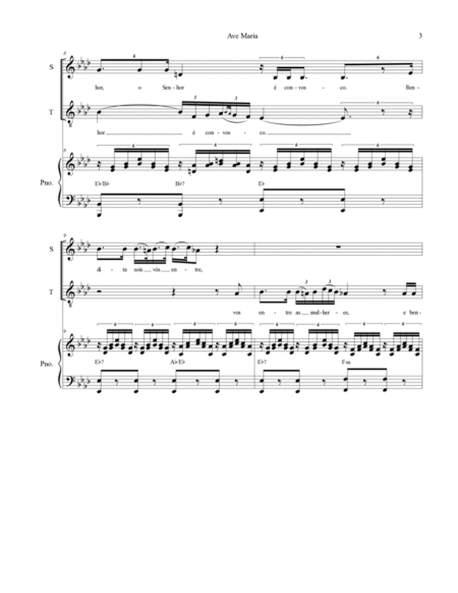 Ave Maria (Portuguese Lyrics - Duet for Soprano and Tenor Solo - Medium Key) image number null