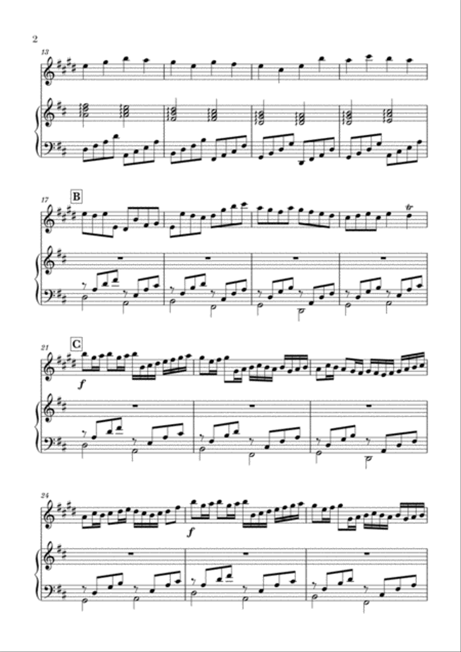 Canon in D for Clarinet in Bb and Piano Woodwind Duet scores gallery preview page 2