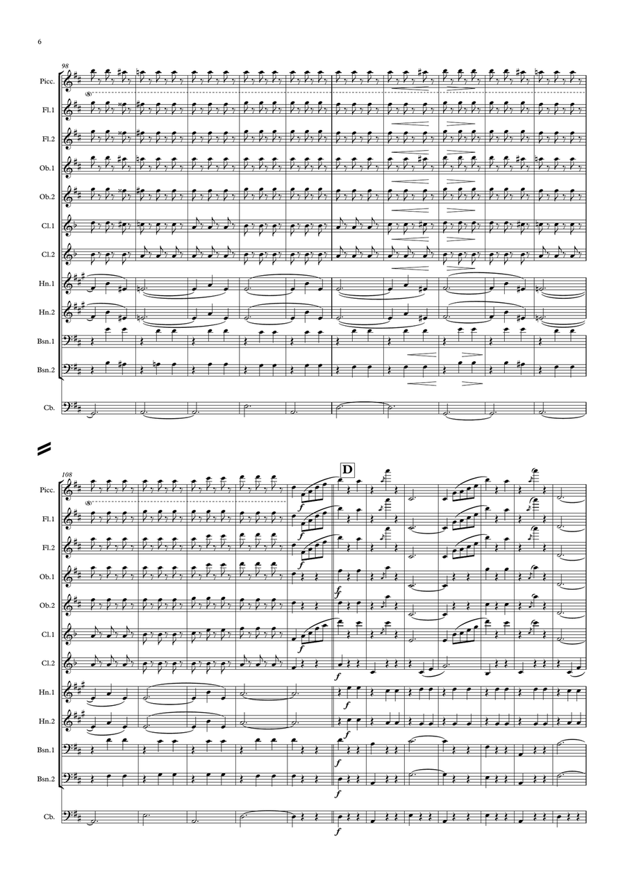 Waldteufel: Les Patineurs (The Skaters' Waltz)(original key) - symphonic wind Woodwind Quintet scores gallery preview page 6