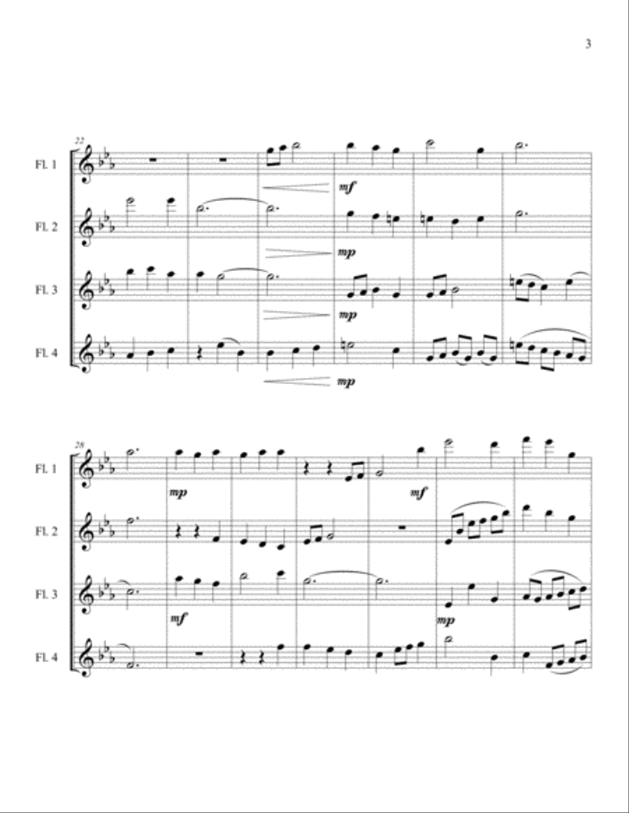 His Eye Is On The Sparrow (Quartet) Woodwind Quartet scores gallery preview page 3