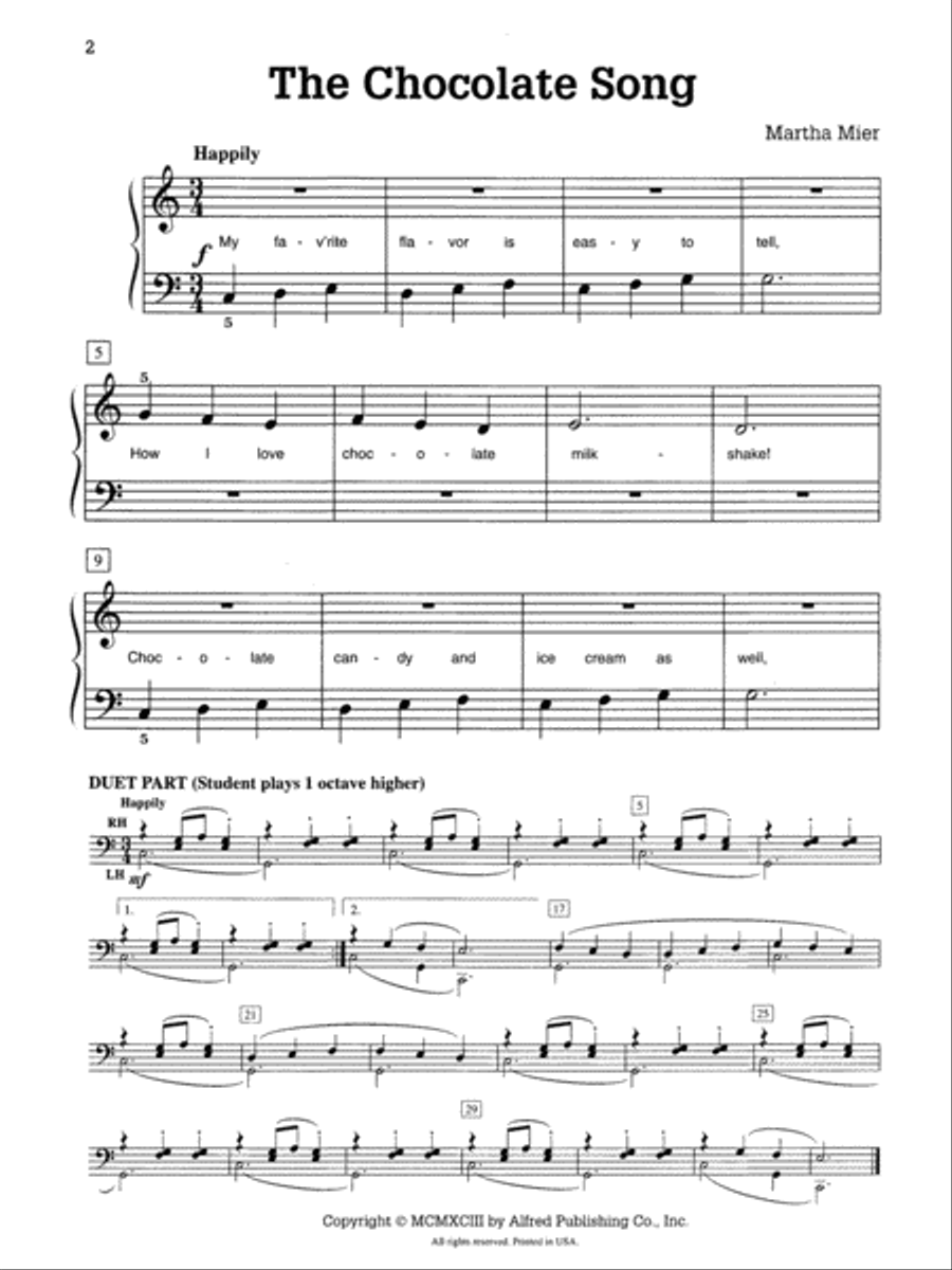 The Chocolate Song Easy Piano scores gallery preview page 2