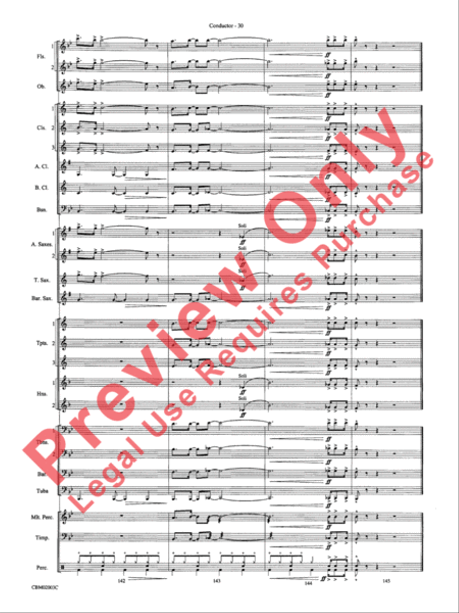 Mamma Mia! - Concert Band (Conductor's Score) Concert Band scores gallery preview page 33