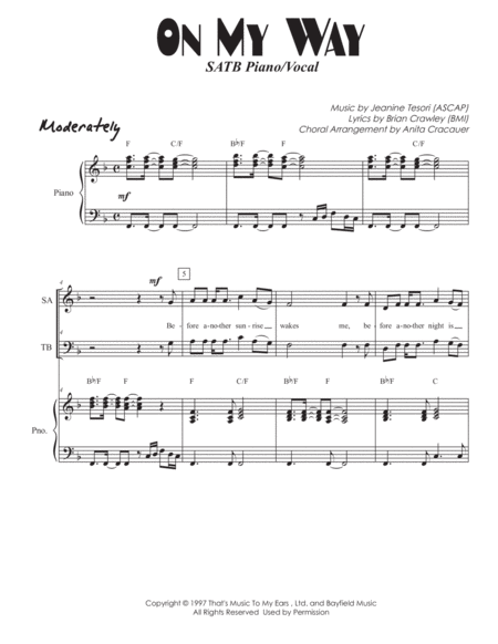 On My Way (SATB Piano/Vocal) image number null