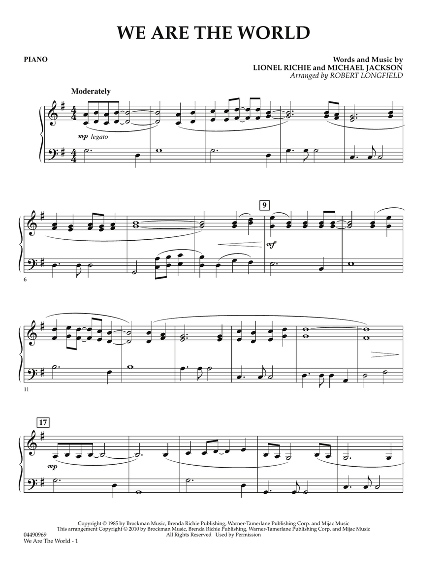 We Are The World - Piano Orchestra scores gallery preview page 1