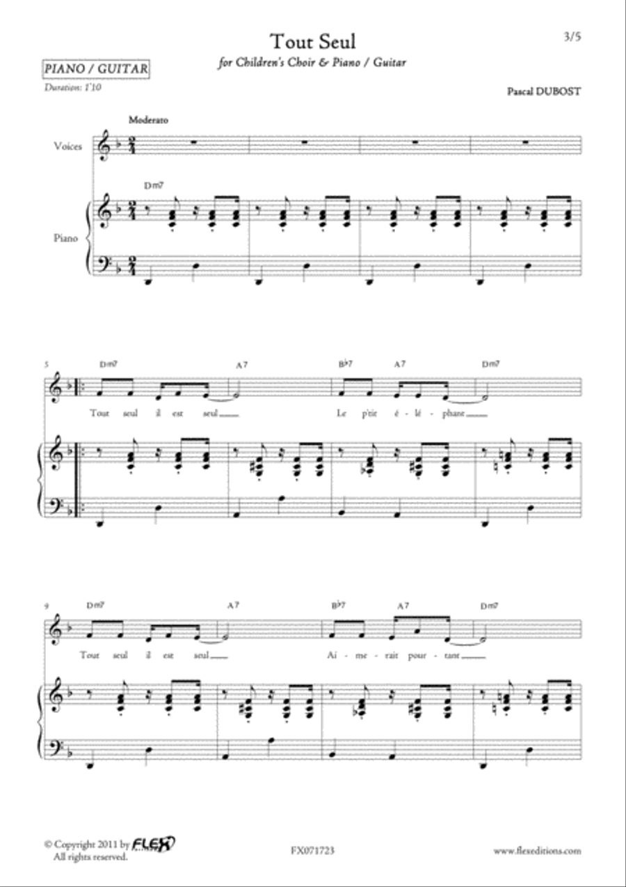 Tout Seul Tout Seul Children's Choir scores gallery preview page 3
