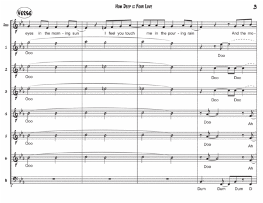 How Deep Is Your Love TTBB scores gallery preview page 4