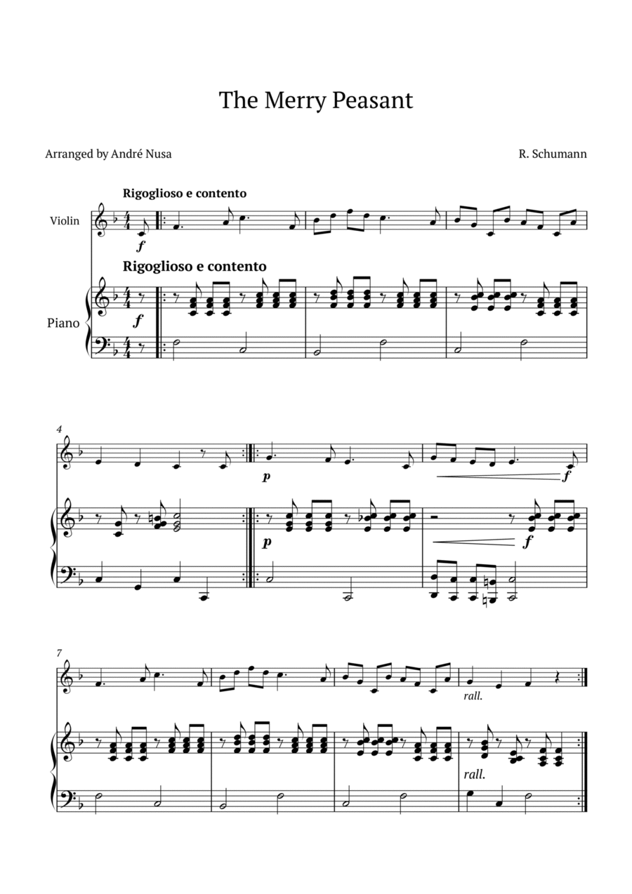 The Merry Peasant Chamber Music scores gallery preview page 1