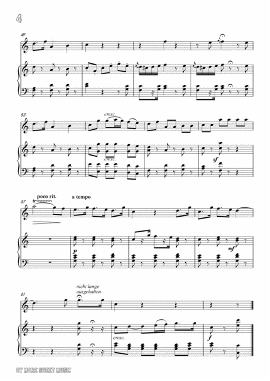 Beethoven-Der Kuss,for Flute and Piano Flute scores gallery preview page 6
